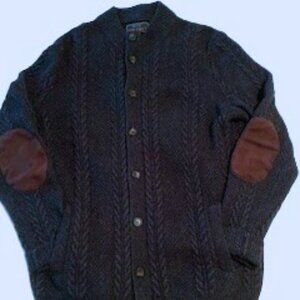 Jos. A Banks Reserve Gray Cable Knit Cardigan